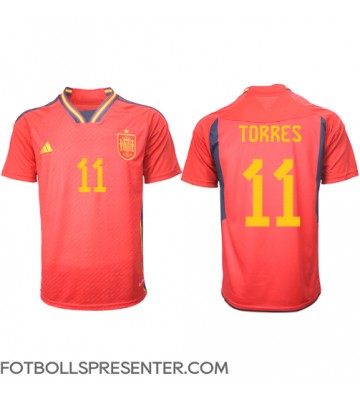 Spanien Ferran Torres #11 Hemma Matchtröja VM 2022 Kortärmad